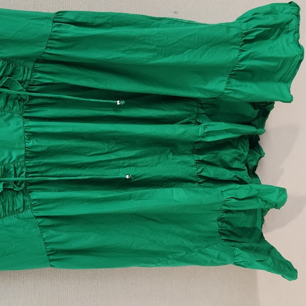 Caroline Constas Green Ruffle Dress Size Medium - Picture 3 of 15